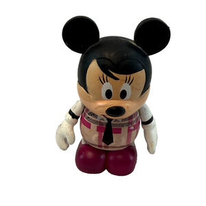 Disney Vinylmation Minnie Mouse Nerd Series Pink Plaid 3" Collectible Figure